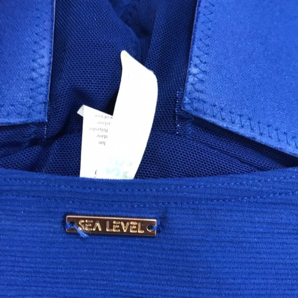 Sea Level Riviera Ribbed One Piece Swim Ocean Blue - Picture 5 of 9